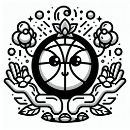 Ruhiger Blütenball - Tags: Basketball, Kreativität, Ausmalen, Kinder, Sport