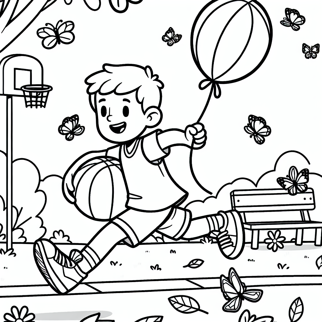 Aufregender Basketball - Basketball, Malbuch, Kinder, Herbst, Spielplatz