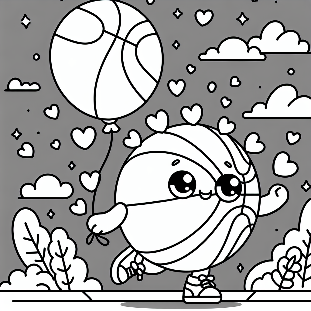 Fröhlicher Basketball - Basketball, Malbuch, Frühling, Kinder, Tanz