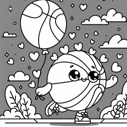 Fröhlicher Basketball - Basketball, Malbuch, Frühling, Kinder, Tanz