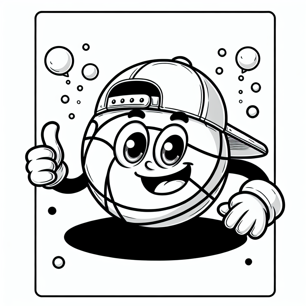 Lustiger Hutball - #Basketball #Ausmalbild #Korb #Dribbeln #Punkte