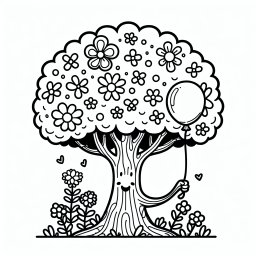 Ballonbaum-Zauber – Tags: #Baum #Ausmalbild #Natur #Kreativität #Kinder
