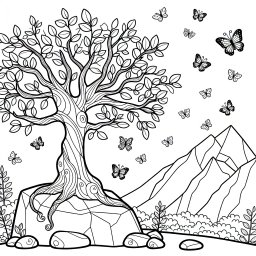 freundlicher Schmetterlingsbaum - Tags: #Freundschaft #Abenteuer #Baumhaus #Wald #Jahreszeiten #Schmetterlinge