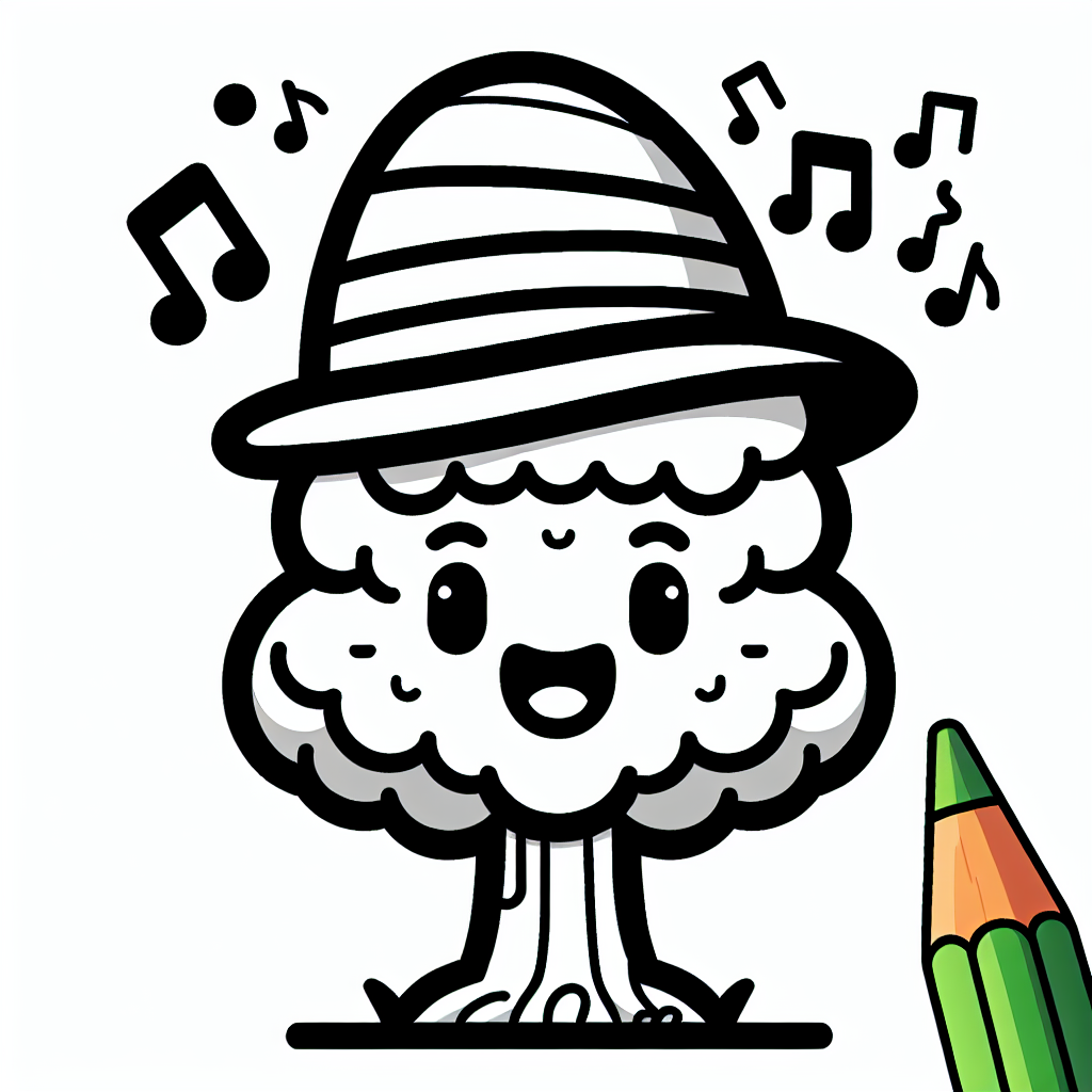 Musikalischer Baumkünstler - #Bäume, #Ausmalbild, #Kreativität, #WaldAbenteuer, #JahreszeitenMagie