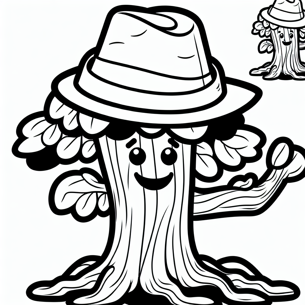 fröhlicher Hutsprung - Baum, Ausmalen, Kreativität, Kinder, Jahreszeiten