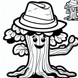 fröhlicher Hutsprung - Baum, Ausmalen, Kreativität, Kinder, Jahreszeiten
