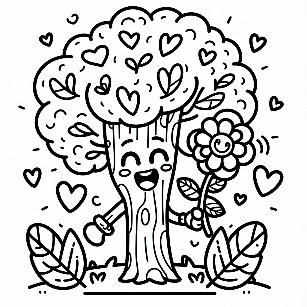 Tauche ein in die fantasievolle Welt der Ausmalbilder mit diesem fröhlichen Baum, der eine wunderschöne Blume in seinen Ästen hält und von Herzen umgeben ist. Diese lustige Cartoon-Illustration zeigt einen freundlich lächelnden Baum mit einfachen, aber ausdrucksstarken Formen. Durch die kräftigen schwarzen Konturen können Kinder problemlos ihre Lieblingsfarben auswählen, um dem Bild Leben einzuhauchen.
Wenn Ihr Kind das Bild ausmalt, ermutigen Sie es, über die verschiedenen Jahreszeiten nachzudenken und zu überlegen, wie sich die Farben der Blätter und der Umgebung ändern. Vielleicht hat der Baum im Frühling helle, grüne Blätter und die Blume leuchtet in lebendigen Farben, während im Herbst die Blätter in warmen Orangetönen erstrahlen.
Nutzen Sie diese Gelegenheit, Ihr Kind zu inspirieren, seine eigene Geschichte um den fröhlichen Baum zu erfinden. Vielleicht lebt der Baum in einem magischen Wald und teilt seine Abenteuer mit anderen Waldbewohnern. Wer weiß, vielleicht gibt es ein Baumhaus in seinen Ästen, das von kleinen Geschöpfen bewohnt wird!
Fördern Sie die kreative Entwicklung Ihres Kindes, indem Sie ihm erlauben, die Wurzeln des Baumes in ungewöhnlichen Farben zu malen oder die Herzen in allen Regenbogenfarben leuchten zu lassen. Es gibt keine Grenzen, wenn es darum geht, die eigene Fantasie zum Ausdruck zu bringen!