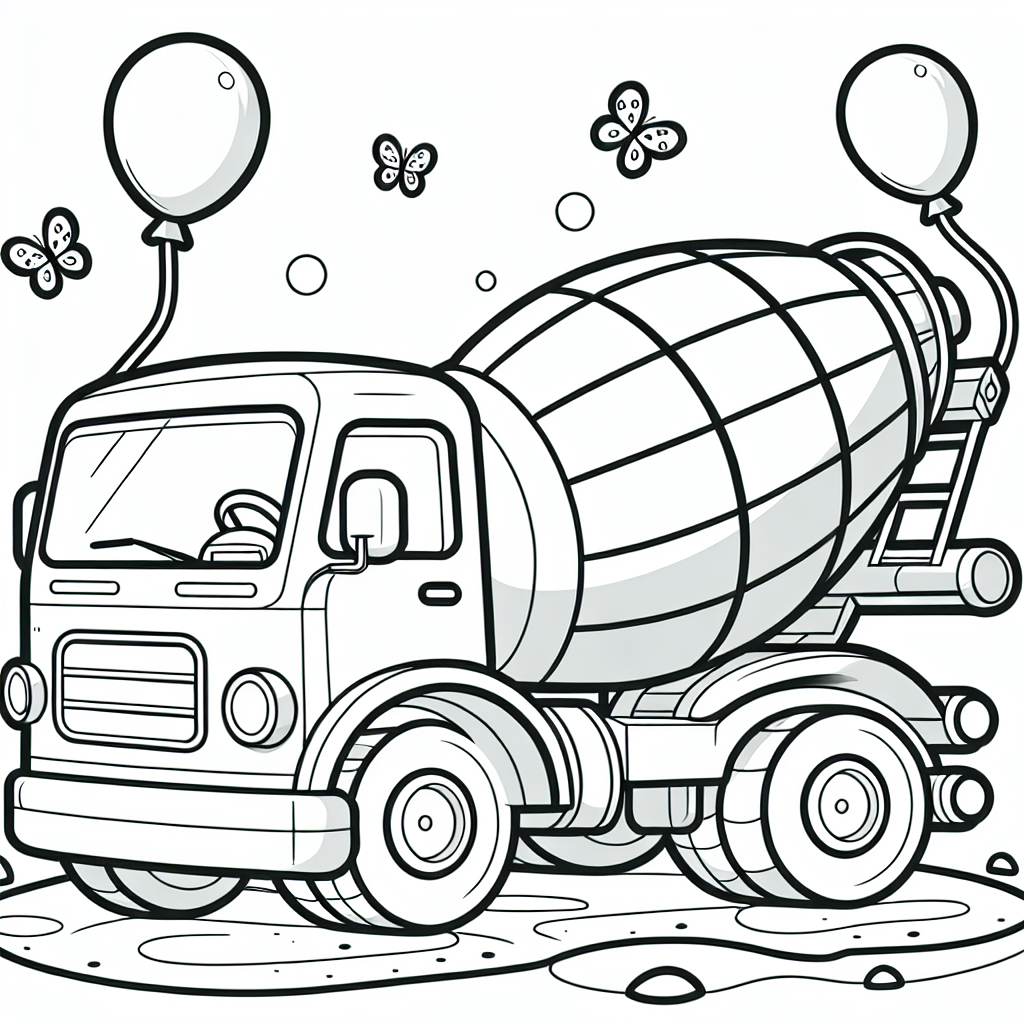 Willkommen in der aufregenden Welt der Baufahrzeuge, wo Abenteuer auf jeder Baustelle warten! Heute treffen wir auf eine besonders charmante Betonmischmaschine, die so viel mehr ist als nur ein Zement-Experte. Diese süße Maschine hat eine mächtige Trommel, die sich normalerweise dreht, um den perfekten Beton für fleißige Bauarbeiter zu mischen. Doch heute hat unser neugieriger Betonmischer auf der Baustelle etwas Ungewöhnliches entdeckt: einen leuchtenden Luftballon, der von Schmetterlingen umflattert wird!
Unsere Illustration im Vektor-Stil fängt diesen magischen Moment ein, mit klaren schwarzen Linien und großen Formen, die darauf warten, von kleinen Künstlern ausgemalt zu werden. Die Kombination aus der roboterhaften Strenge des Mischers und der zarten Leichtigkeit der Schmetterlinge lässt Kinderaugen glänzen und die Fantasie fliegen.
Und nun ein kleines Rätsel für euch: Was arbeitet hart auf der Baustelle, hat eine riesige Trommel, aber freut sich über einen Schmetterlingsbesuch? Genau, unser fröhlicher Betonmischer! Viel Spaß beim Ausmalen und Lasst eurer Kreativität freien Lauf!