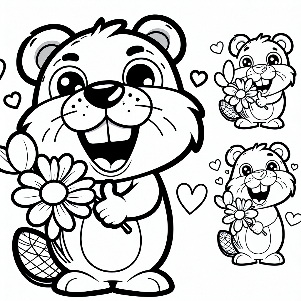 Glücklicher Biber - #Biber #Ausmalbild #Natur #Kreativität #Freundschaft
