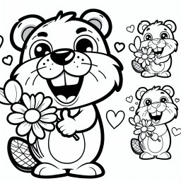 Glücklicher Biber - #Biber #Ausmalbild #Natur #Kreativität #Freundschaft