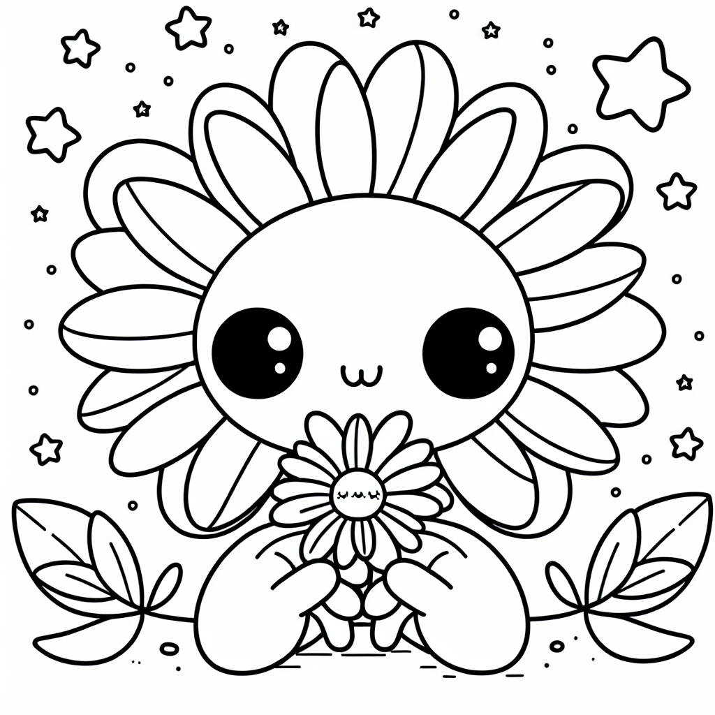 Willkommen in der fröhlichen Welt der Malbücher! Heute haben wir ein ganz besonderes Bild für dich: Eine verspielte Blume, die eine weitere Blume liebevoll in ihren Blütenblättern hält. Ist das nicht charmant? Ein kleines Geheimnis dieses Bildes ist, dass die Blume nicht nur leicht zum Ausmalen ist, sondern auch ihre eigene duftende Geschichte erzählt. Stell dir vor, wie süß sie duftet und die Bienen, die von ihrem herrlichen Duft angezogen werden, fröhlich um sie herum summen.
Die großen Blütenblätter sind perfekt, um mit deinen Lieblingsfarben zum Leben erweckt zu werden. Was wäre, wenn du die Blume in ein aufregendes Farbspiel verwandelst? Vielleicht ein leuchtendes Rot oder ein strahlendes Gelb? Und die kleinen Sterne, die sie umgeben, könnten in einem funkelnden Blau erstrahlen!
Wenn du fertig bist, kannst du dir vorstellen, die Blume in eine hübsche Vase zu stellen und ihr einen Ehrenplatz in deinem Zimmer zu geben. So wird sie jeden Tag ein Lächeln auf dein Gesicht zaubern.
Viel Spaß beim Ausmalen! Lass deiner Fantasie freien Lauf und verwandle das Bild in ein farbenfrohes Kunstwerk!