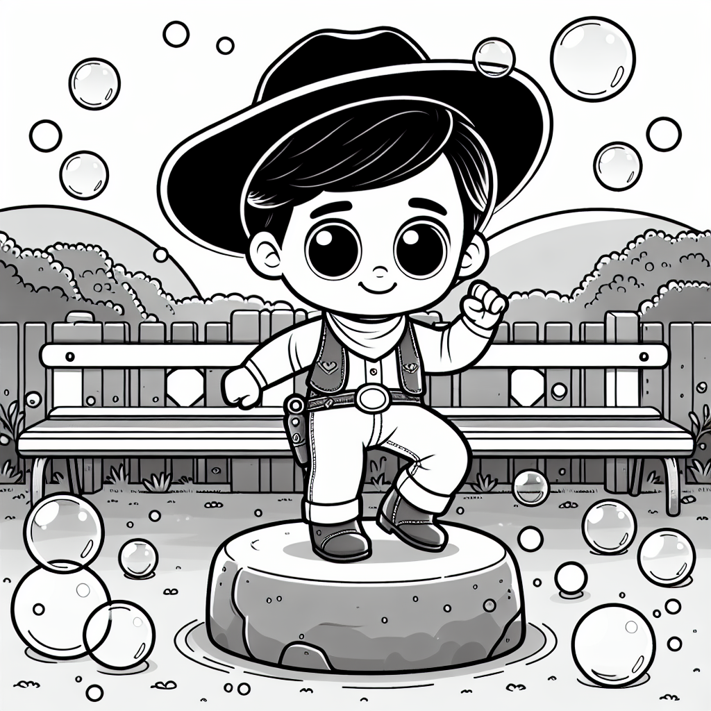 Fröhlicher Cowboy tanzt - Cowboyhut, Westernabenteuer, Seifenblasenzauber, Sommertanzabend