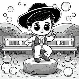 Fröhlicher Cowboy tanzt - Cowboyhut, Westernabenteuer, Seifenblasenzauber, Sommertanzabend