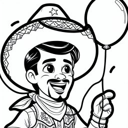 Ballon-Cowboy - #Cowboys, #Ausmalbilder, #Kinder, #Abenteuer, #Malspaß