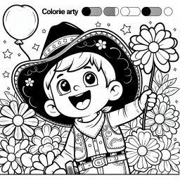 Fröhlicher Ballonreiter - #Cowboys #Freundschaft #Abenteuer #Ballon #Blumen