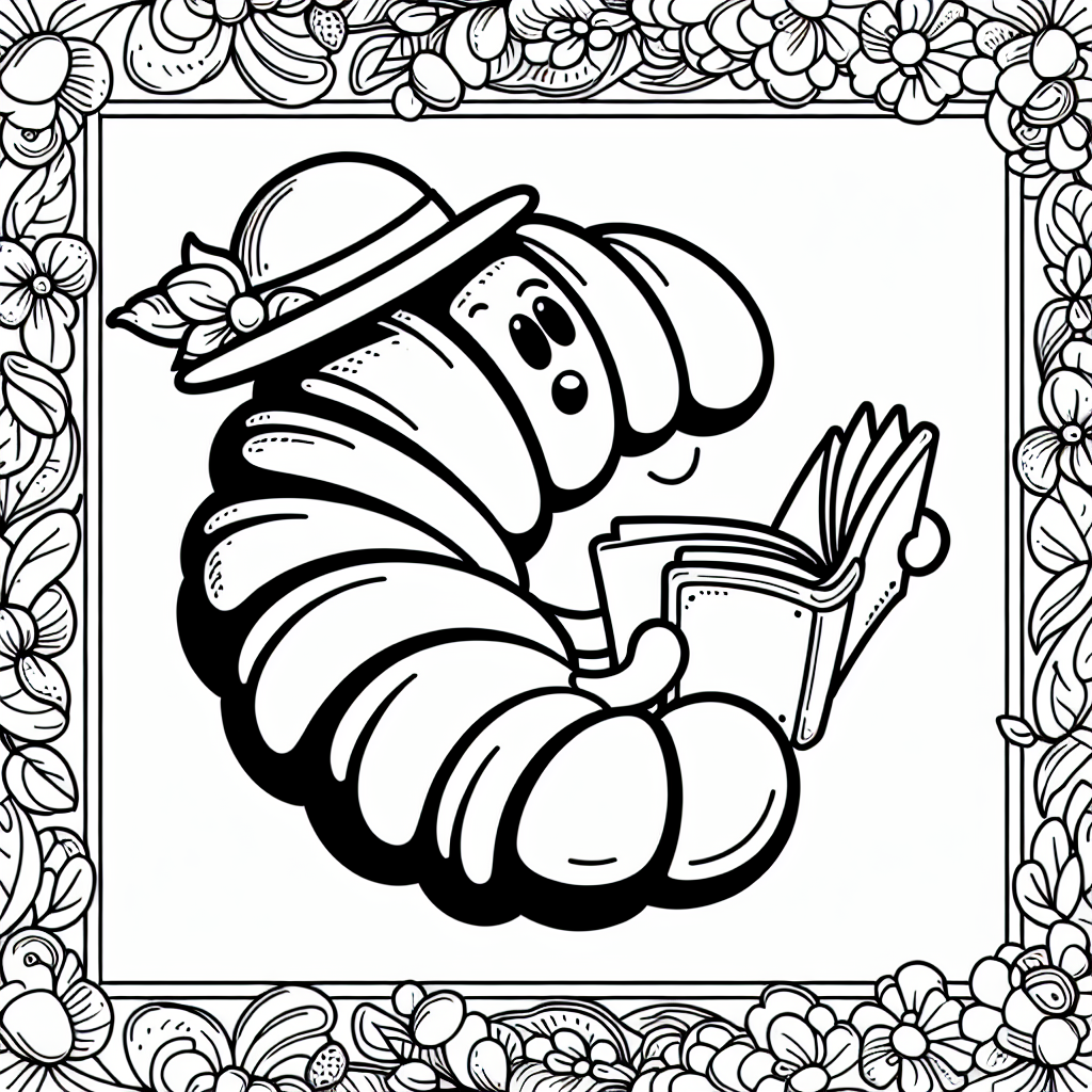 Neunase-Croissant - Tags: Croissants, Ausmalbilder, Cartoon, Kinder, Malbuch