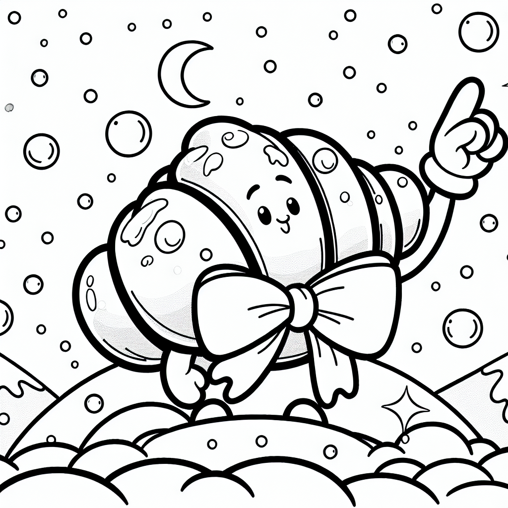 Kuscheliges Croissant - #Croissant #Ausmalbild #KreativitätFördern #Wintermorgen #Pusteblumen