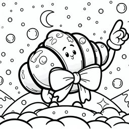 Kuscheliges Croissant - #Croissant #Ausmalbild #KreativitätFördern #Wintermorgen #Pusteblumen