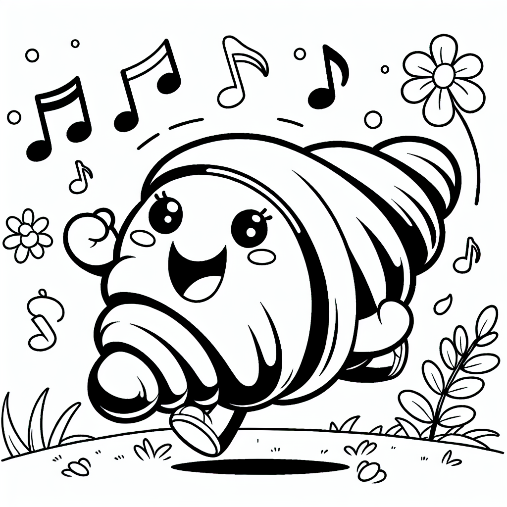 Knusperndes Croissant - Winterfreunde, Abenteuer im Schnee, fröhliches Croissant