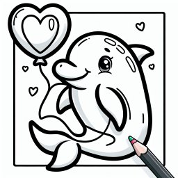 Herzensdelfin – Tags: #Delfine #Kreativität #Meer #Freundschaft #Ausmalbilder