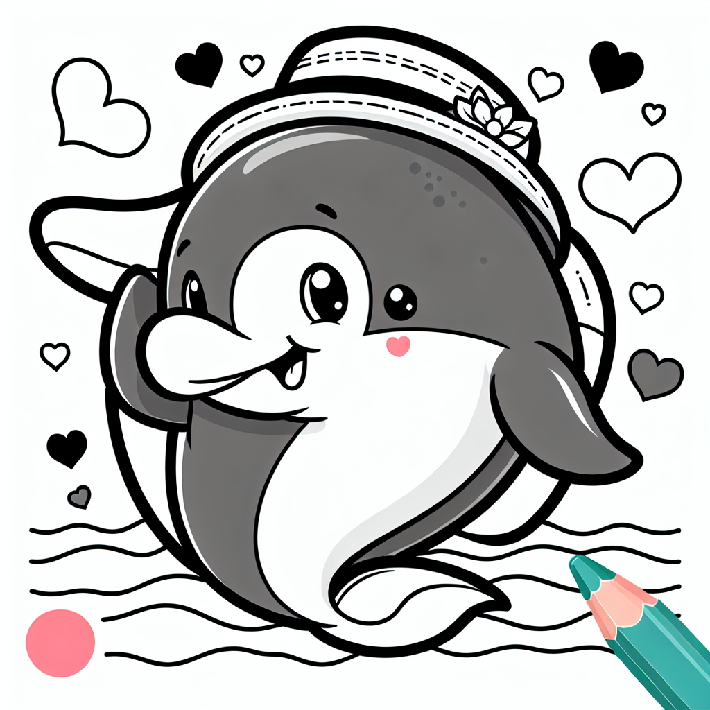 Herzigerdelfin - Tags: #Delfin #Meer #Kreativität #Freundschaft #Ausmalspaß
