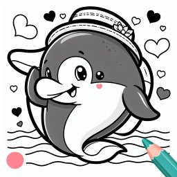 Herzigerdelfin - Tags: #Delfin #Meer #Kreativität #Freundschaft #Ausmalspaß