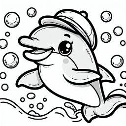 Singfreudiger Delfin - Delfin, Meer, Freundschaft, Abenteuer, Ausmalen