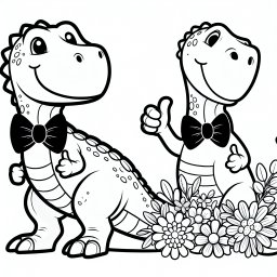 Fröhlicher Flugdino - Dinosaurier, Ausmalbild, Urzeit, Kreativität, Dito