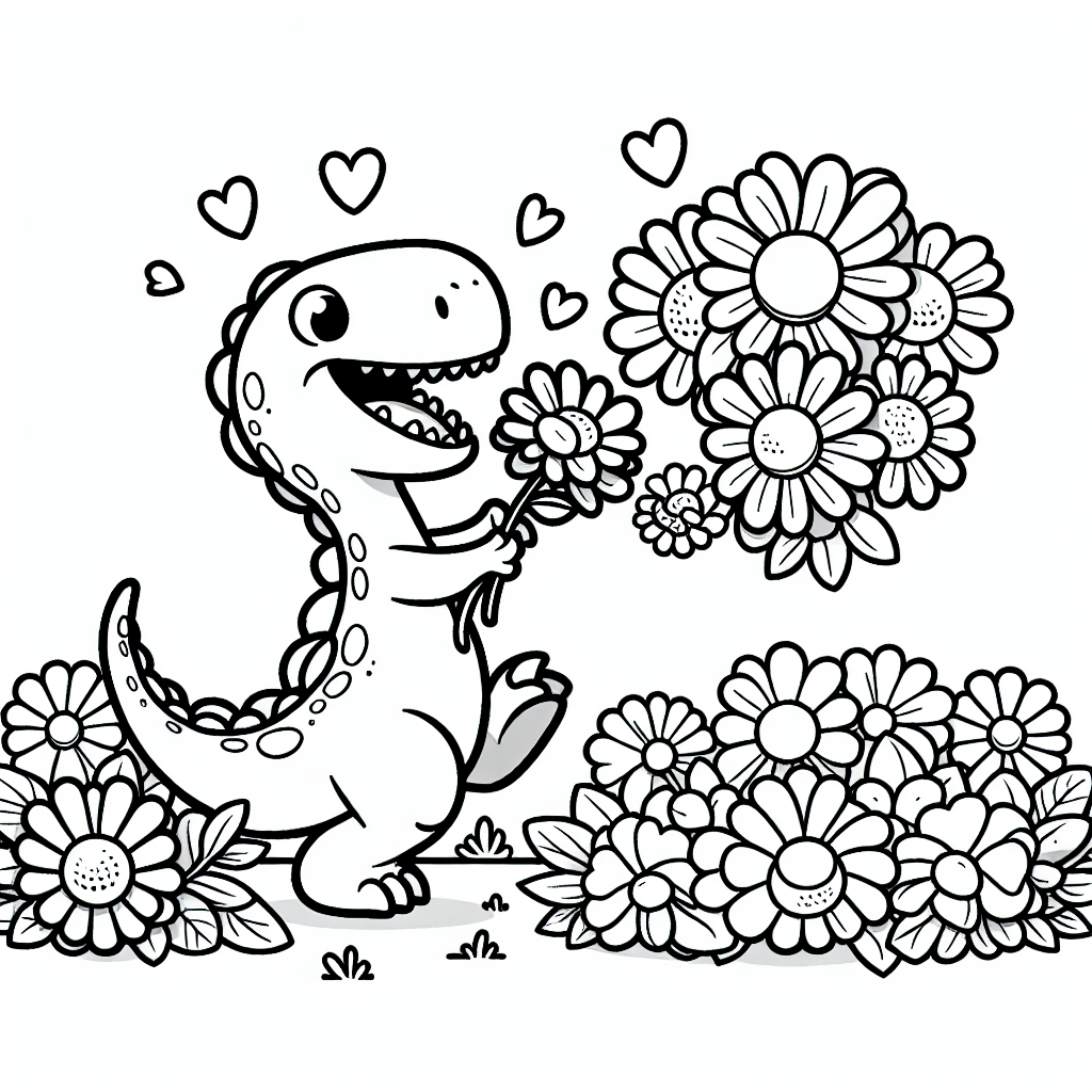 Willkommen in der aufregenden Welt der Dinosaurier! Hier siehst du einen fröhlichen Dino, der stolz eine bunte Blume in den kleinen Armen hält. Um ihn herum wachsen viele andere Blumen, die nur darauf warten, von dir in leuchtenden Farben ausgemalt zu werden. Weißt du, dass es in der Urzeit, als die Dinosaurier lebten, noch keine Menschen gab? Die Welt war voller Riesenechsen, die durch dichte Wälder streiften und neben donnernden Vulkanen brüllten.
Unser kleiner Dino hat ein Geheimnis: Er liebt Blumen! Vielleicht sammelt er sie sogar, um ein besonders schönes Nest für seine Dino-Eier zu bauen. In der Urzeit waren Dinos wahre Meister darin, ihr Zuhause zu gestalten. Wenn du genau hinsiehst, kannst du dir vorstellen, wie der kleine Dino durch hohe Gräser spaziert, immer auf der Suche nach neuen, farbenfrohen Blumen.
Wusstest du, dass wir heute dank Fossilien viel über Dinosaurier wissen? Diese versteinerte Knochen verraten uns viele spannende Geschichten über das Leben vor Millionen von Jahren. Also schnapp dir deine Stifte und bring das Bild zum Leben! Male es so bunt aus, wie du möchtest, und tauche ein in die faszinierende Welt der Dinosaurier.