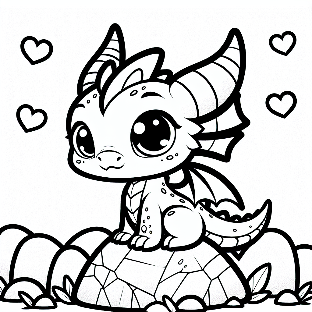 Tauche ein in die magische Welt der bunten Ausmalbilder und triff unseren neugierigen Drachen! Dieser freundliche Drache sitzt gemütlich auf einem Felsen, umgeben von schwebenden Herzen. Mit seinen großen, neugierigen Augen beobachtet er seine Umgebung. Vielleicht träumt er davon, durch die Lüfte zu fliegen oder in einer geheimnisvollen Höhle nach funkelnden Schätzen zu suchen. Seine Drachenhaut ist glatt und geschmeidig, perfekt für dich, um sie in den leuchtendsten Farben auszumalen.
Stell dir vor, wie der Drache sanft Flammen aus seinem kleinen Maul stößt, um ein Lagerfeuer zu entfachen, während er auf seinen nächsten aufregenden Flug über die Berge wartet. Die kräftigen schwarzen Linien machen es einfach, die großen Formen auszumalen, sodass du deiner Fantasie freien Lauf lassen kannst. Vielleicht möchtest du seine Flügel in einem strahlenden Blau oder seine Schuppen in einem glitzernden Grün ausmalen. Lass deiner Kreativität freien Lauf und fülle das Bild mit Leben!
**Mini-Quiz:**
1. Worauf sitzt der Drache?
- (a) Ein Baum
- (b) Ein Felsen
- (c) Eine Wolke
2. Was umgibt den Drachen?
- (a) Sterne
- (b) Herzen
- (c) Blumen
3. Welche Farbe würdest du der Drachenhaut geben?