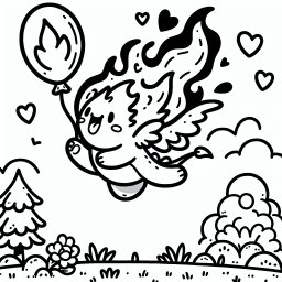 Flatterndes Feuerherz - Sommerwiese, Morgenstimmung, Feuerballon