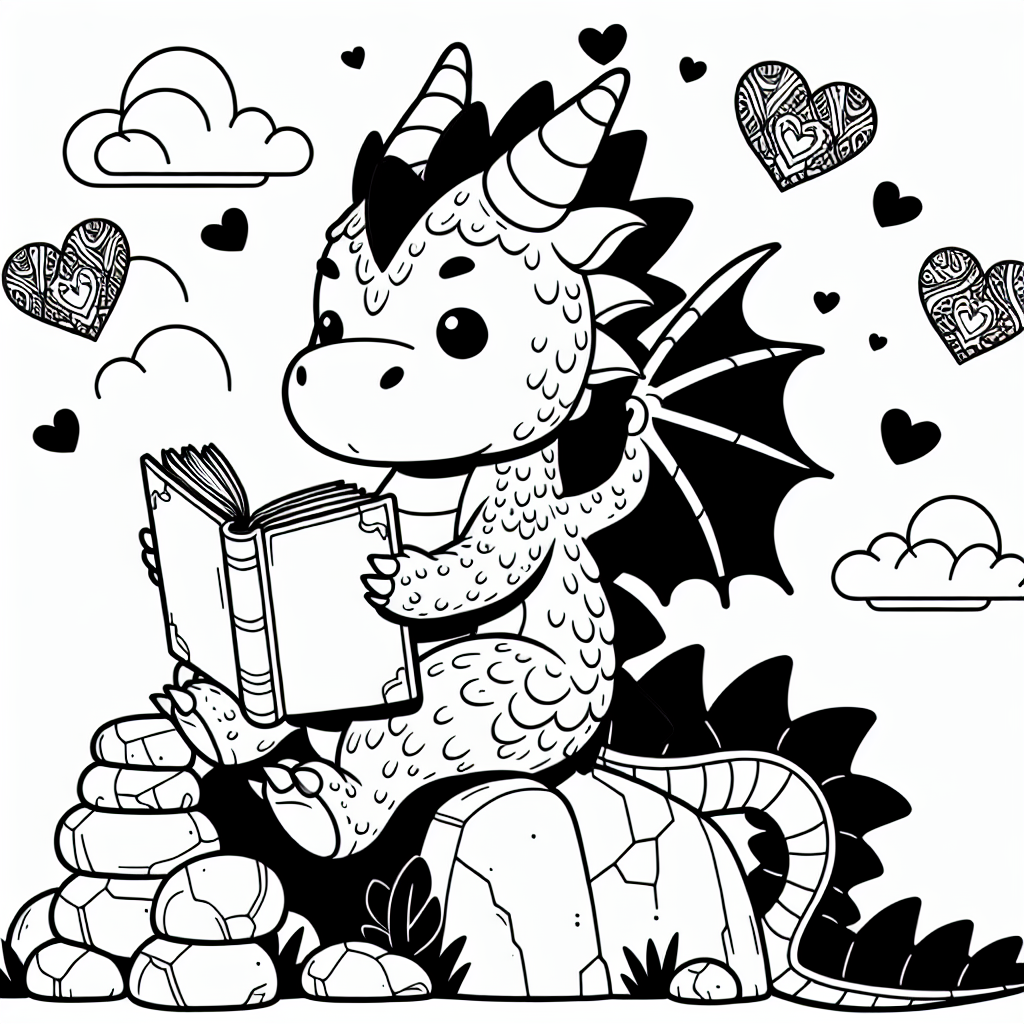 verspieltheitsdrache - Drache, Ausmalbild, Freundlich, Rätsel, Fantasie