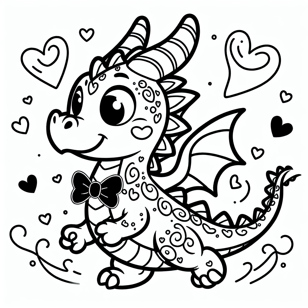 Fröhlicher Fliegdrache - #Drache, #Abenteuer, #MagischeFlammen, #FarbenfrohesAbenteuer, #Ausmalspaß