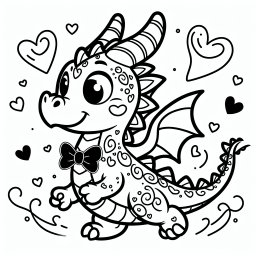 Fröhlicher Fliegdrache - #Drache, #Abenteuer, #MagischeFlammen, #FarbenfrohesAbenteuer, #Ausmalspaß