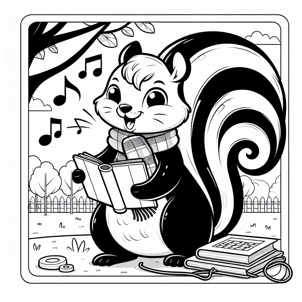 Flottes Eichhörnchen liest ein Buch - Frühling, Spielplatzmorgen, Musiknoten, Lesen mit Spaß, Tierabenteuer