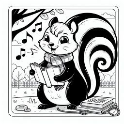 Flottes Eichhörnchen liest ein Buch - Frühling, Spielplatzmorgen, Musiknoten, Lesen mit Spaß, Tierabenteuer