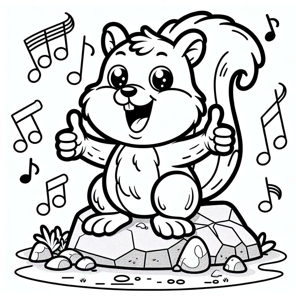 Aufgewecktes Eichhörnchen - #Eichhörnchen #Freundschaft #Abenteuer #Musik #Ausmalen