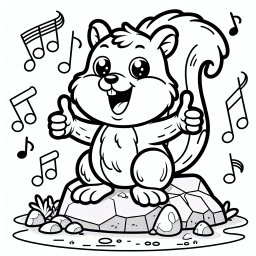 Aufgewecktes Eichhörnchen - #Eichhörnchen #Freundschaft #Abenteuer #Musik #Ausmalen
