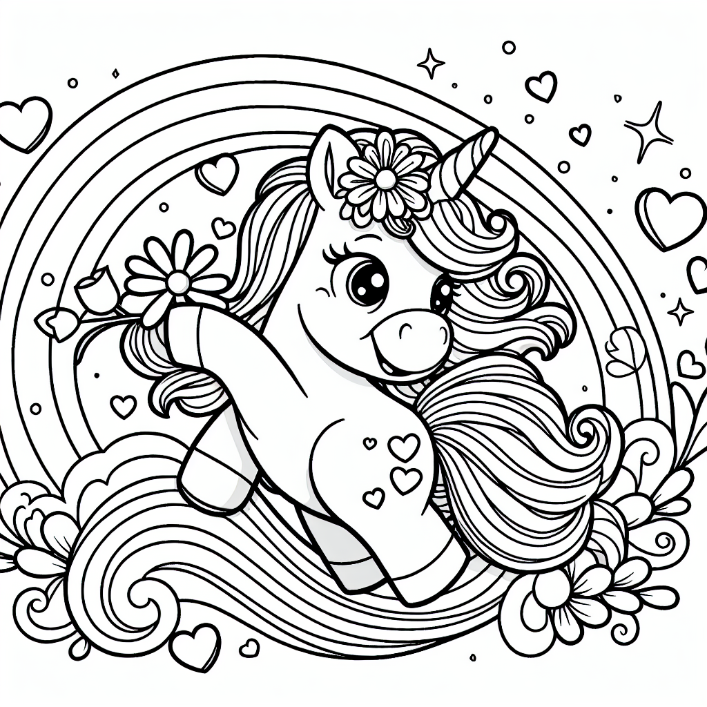 Tauche ein in die zauberhafte Welt der Magie mit diesem fröhlichen Einhorn-Ausmalbild! Dieses besondere Einhorn strahlt vor Freude, während es eine wunderschöne Blume in seinem Maul hält. Das Einhorn hat ein glänzendes Horn auf seiner Stirn, das in allen Regenbogenfarben schimmert. Es lebt in einem magischen Wald, wo bunte Blumen blühen und fröhliche Vögel singen. In diesem Wald gibt es keine Grenzen für die Fantasie, und Freundschaft ist das größte Geschenk.
Das Bild ist von klaren schwarzen Linien umgeben, die es leicht machen, innerhalb der Linien zu bleiben, während du malst. Verwende all die schönen Farben, die du dir vorstellen kannst, um das Einhorn und seine Umgebung zum Leben zu erwecken. Vielleicht möchtest du das Horn in strahlenden Regenbogenfarben ausmalen oder dem Wald einen magischen Schimmer verleihen. Deiner Fantasie sind keine Grenzen gesetzt!
### Mini-Quiz:
1. Was hält das Einhorn in seinem Maul?
2. Welche Farben könntest du verwenden, um das Horn des Einhorns auszumalen?
3. Wo lebt das Einhorn in unserer Geschichte?