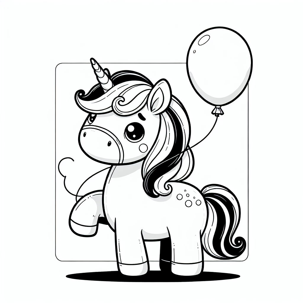 Tauche ein in die zauberhafte Welt der Einhörner und lass deiner Fantasie freien Lauf! Vor dir siehst du ein niedliches Einhorn, dessen neugierige Augen freudig auf einen schillernden Luftballon gerichtet sind. In seinem funkelnden Horn spiegelt sich der Glanz eines Regenbogens wider, der den Himmel über einem magischen Wald schmückt. Hier, in dieser verzauberten Landschaft, ist alles möglich: Jeder Baum und jedes Blatt flüstert von alten Abenteuern und spricht vom ewigen Band der Freundschaft, das alle Wesen miteinander verbindet.

Das Einhorn lädt dich ein, diesen Moment mit bunten Farben zum Leben zu erwecken. Gestalte den Luftballon in leuchtenden Tönen, die in die Welt hinausstrahlen, und lass die Magie des Einhorns auf dem weißen Hintergrund erblühen. Hier gibt es keine Grenzen, nur endlose Möglichkeiten, deinen Traum in Farben zu malen. Begleite das Einhorn auf seiner Reise durch die saftig grünen Wiesen und über Regenbögen in die wunderbare Welt der Fantasie und Magie.

Lass dich von der Magie inspirieren und gestalte ein Bild voller Leben und Abenteuer!