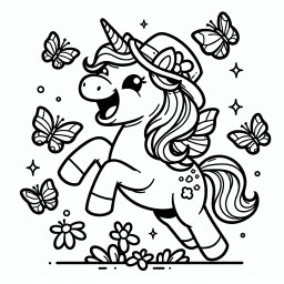 Lustighutschmetterling - Tags: Einhorn, Regenbogen, Magie, Schmetterlinge, Freundschaft