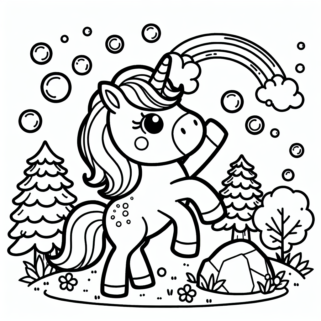 Freundliches Einhorn - Frühling, Magie, Regenbogenfarben, Freundschaftserlebnis