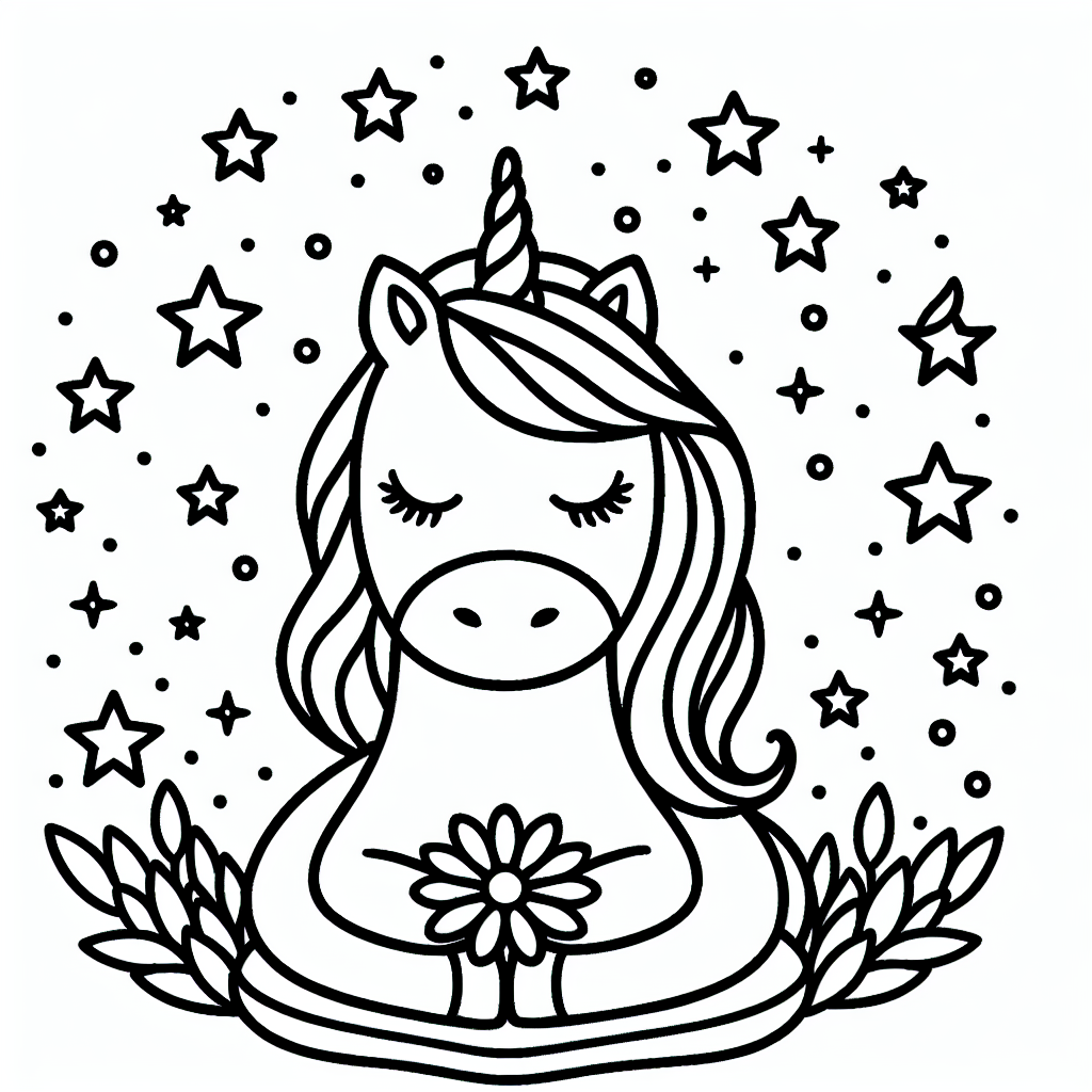 Tauche ein in die zauberhafte Welt der Einhörner, wo Magie und Träume aufeinandertreffen! Vor dir siehst du ein niedliches Einhorn, das liebevoll eine bunte Blume in seinem Maul hält. Sein glitzerndes Horn funkelt im sanften Schein der Sterne, die den Himmel wie funkelnde Juwelen verzieren. Umgeben von einer magischen Atmosphäre scheint das Einhorn Geschichten von Regenbögen und geheimen Wäldern zu flüstern, die voller Abenteuer warten. Stell dir vor, wie dieses Einhorn durch verzauberte Lichtungen tanzt, wo die Luft nach wildem Lavendel und süßen Beeren duftet, und wie es mit seinen Freunden, den sprechenden Walddrosseln und den mutigen Hasen, die besten Geheimnisse teilt.
Lass deiner Fantasie freien Lauf und tauche mit deinen buntesten Farben ein in dieses magische Bild. Male den Himmel in strahlenden Tönen, die Sterne in funkelndem Gold, und verleihe der Blume die leuchtendsten Farben des Regenbogens. Vielleicht versteckt sich im Hintergrund ein geheimer Pfad durch den verwunschenen Wald, der nur darauf wartet, entdeckt zu werden. Lass die Magie der Freundschaft und der Träume Wirklichkeit werden!