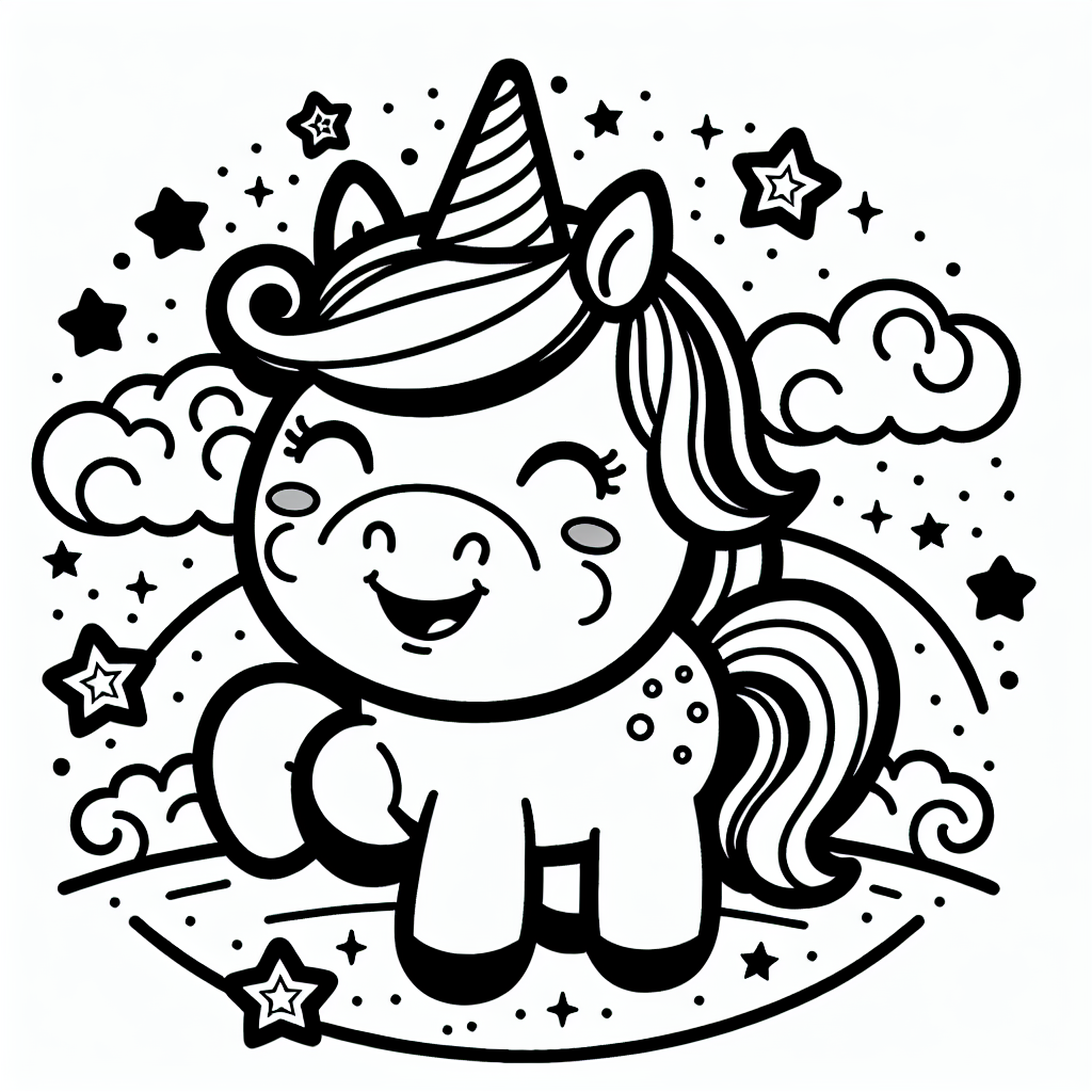 Tauche ein in die magische Welt der Fantasie mit unserem fröhlichen Einhorn-Ausmalbild! Dieses zauberhafte Einhorn trägt einen schicken Hut und wird von funkelnden Sternen umgeben. Die klaren schwarzen Linien und die großzügigen Formen machen es besonders einfach, für kleine Künstler kreativ zu werden. Das Ausmalen fördert nicht nur die Konzentration, sondern regt auch die Fantasie an.
Während dein Kind das Einhorn ausmalt, könnt ihr gemeinsam eine Geschichte rund um dieses magische Wesen erfinden. Beginnt damit, euch einen Namen für das Einhorn zu überlegen und denkt darüber nach, welche Abenteuer es im verzauberten Wald erleben könnte. Vielleicht reitet es über einen Regenbogen und trifft dort neue Freunde?
Eltern können die Kreativität ihrer Kinder fördern, indem sie unterschiedliche Maltechniken ausprobieren. Versucht, das Horn in Regenbogenfarben zu gestalten oder den Hintergrund fantasievoll zu gestalten. Das gemeinsame Ausmalen ist nicht nur eine entspannende Aktivität, sondern stärkt auch die Bindung und schafft wunderbare Erinnerungen.
Verwende Farben, die Freude bereiten, und lass die Magie des Einhorns lebendig werden. Wer weiß, welche neuen Geschichten und Freundschaften dabei entstehen!