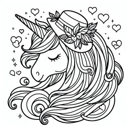 Liebeshutschimmer – #Einhorn #Magie #Regenbogen #Freundschaft #Ausmalbild