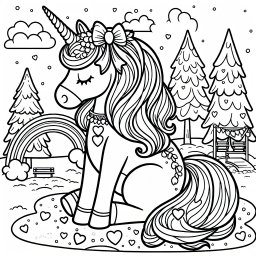 Ruhiges Einhorn - #EinhornFreundschaft #WinterMagie #RegenbogenAbenteuer #SpielplatzGeschichten