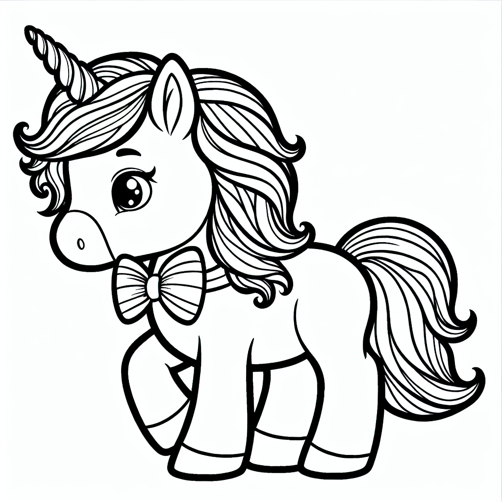 Tauche ein in die zauberhafte Welt der Einhörner und erwecke ein niedliches Einhorn mit einer bunten Fliege zum Leben! Dieses neugierige und lustige Einhorn wartet nur darauf, von dir in den schillerndsten Farben ausgemalt zu werden. Mit klaren Linien und großen Formen ist das Bild perfekt zum Ausmalen geeignet und lädt dazu ein, der Fantasie freien Lauf zu lassen.
Während dein Kind das Einhorn bunt gestaltet, fördert es spielerisch seine Kreativität und Feinmotorik. Lassen Sie Ihr Kind ruhig experimentieren: Wie wäre es mit einem Regenbogen-Horn oder glitzernden Flügeln? Ermutigen Sie Ihr Kind, sich eine Geschichte rund um das Einhorn auszudenken. Vielleicht lebt es in einem magischen Wald und hat viele Freunde, mit denen es spannende Abenteuer erlebt. Solche erzählerischen Elemente fördern die Vorstellungskraft und machen das Ausmalen zu einer noch spannenderen Erfahrung.
Eltern können auch mitmachen und die Gelegenheit nutzen, um mit ihrem Kind über Themen wie Freundschaft und Kreativität zu sprechen. Gemeinsam gestalten und Geschichten erfinden, stärkt die Bindung und regt die Fantasie an. Also, schnappen Sie sich ein paar bunte Stifte und lassen Sie die Magie beginnen!