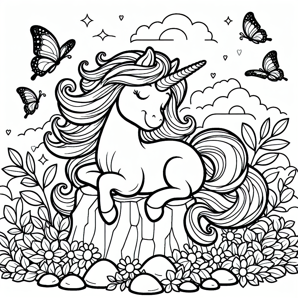 In einem geheimnisvollen Wald, voller Magie und Abenteuer, lebt ein fröhliches Einhorn namens Luna. Luna liebt es, auf ihrem Lieblingsfelsen zu sitzen und die bunten Schmetterlinge zu beobachten, die um sie herumtanzen. Wusstest du, dass Luna ein kleines Geheimnis hat? Ihr goldenes Horn hat magische Kräfte! Wenn die Sonne darauf scheint, kann es einen Regenbogen an den Himmel zaubern, der den ganzen Wald in leuchtenden Farben erstrahlen lässt.
Luna ist ein sehr freundliches Einhorn und hat viele Freunde im Wald. Die Schmetterlinge sind ihre besten Freunde, und sie erzählen ihr oft von ihren Abenteuern. Manchmal kommen auch andere Tiere aus dem Wald vorbei und lauschen den Geschichten von Luna und den Schmetterlingen. Das Einhorn liebt es, anderen zu helfen und sie mit ihrer Magie fröhlich zu machen.
Beim Ausmalen dieses Bildes kannst du Lunas Magie zum Leben erwecken! Vielleicht malst du ihr Horn golden und den Himmel mit einem prächtigen Farbenbogen. Vergiss nicht, den Schmetterlingen viele leuchtende Farben zu geben, damit der Wald voller Leben und Freude erstrahlt.
Tags: