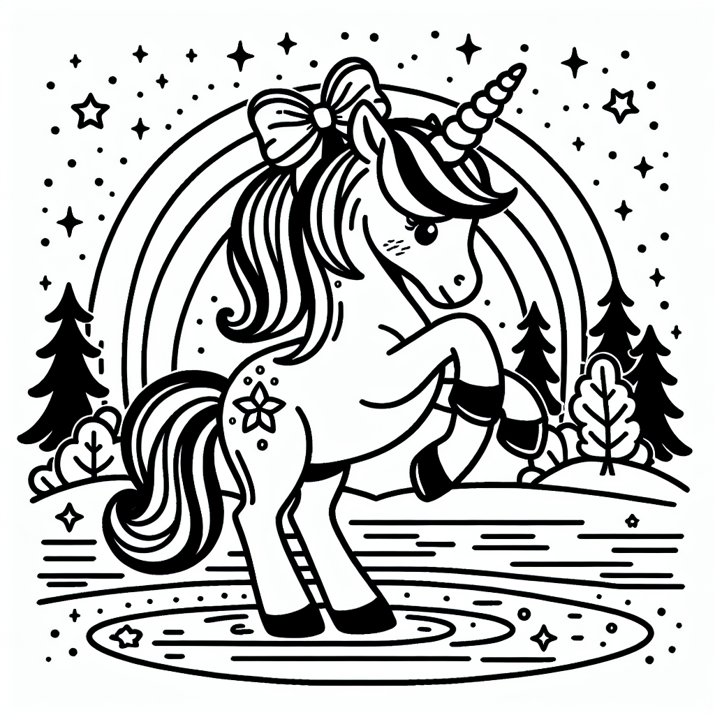 Neugieriges Einhorn - Einhorn, Herbstmorgen, Seeufer