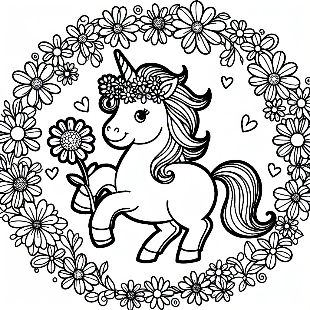 Es war einmal ein fröhliches Einhorn namens Lumi, das tief im magischen Regenbogenwald lebte. Lumi hatte ein strahlend goldenes Horn, das bei Sonnenschein funkelte wie ein Stern. Eines Tages entdeckte Lumi eine besonders schöne Blume, die aus dem Boden leuchtete, als wäre sie aus purer Magie erschaffen. Neugierig pflückte Lumi die Blume vorsichtig mit einem sanften Nicken seines Horns.
Plötzlich hörte Lumi ein leises Flüstern: "Danke, dass du mich bemerkt hast!" Es war die Stimme der Blume. "Ich heiße Flora. In meinem Inneren steckt ein Regenbogenzauber, der deine Farben noch lebendiger macht!" Lumi lachte fröhlich und sagte: "Dann sollten wir zusammen die Welt bunter machen!"
Und so spazierten Lumi und Flora durch den Wald, wo sie andere Tiere und Pflanzen trafen. Sie lehrten alle, wie wichtig Freundschaft und gegenseitige Unterstützung sind. Lumi ermutigte seine Freunde, die Farben der Natur mit Fantasie zu erkunden. Ob leuchtend rote Blüten oder himmelblaue Schmetterlinge, alles konnte mit ein wenig Magie erblühen.
Wenn du das Ausmalbild von Lumi ausmalst, denke an die fröhlichen Farben des Regenbogens und die Magie der Freundschaft, die überall um uns herum ist.